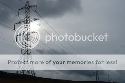 Electricity pylons across the Pennines