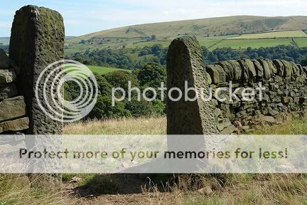 Stone gateposts above Eastwood, Todmorden